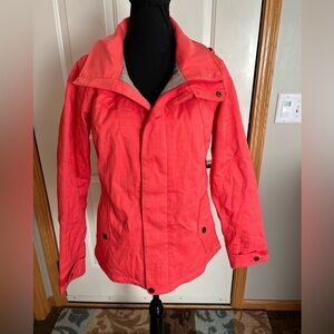 Women’s Burton Jet Set dry ride snowboard ski coat jacket in coral. Size small